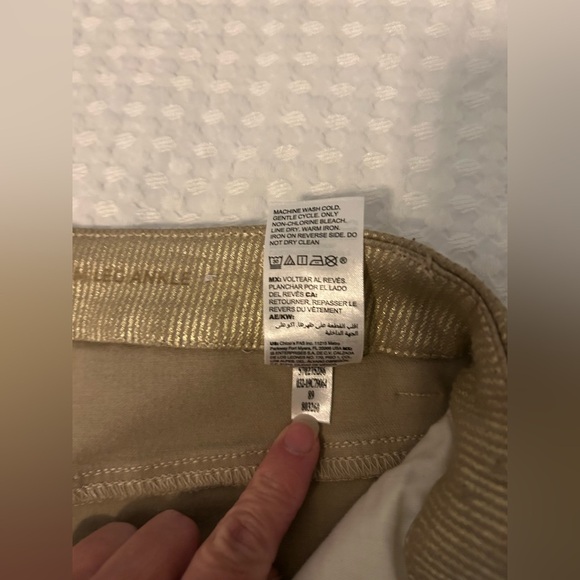 Chico’s sz 2-4 So Slimming Girlfriend Ankle gold coated jeans size 0R Chico’s sz - Picture 12 of 14